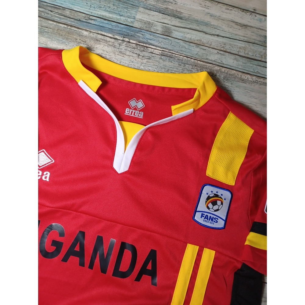 Errea Uganda Men's Size Small Red Soccer Jersey Short Sleeve
